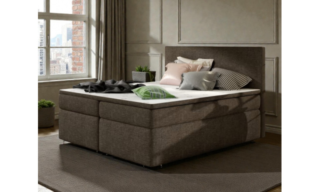 Boxspring postel Delta 180x200cm, hnědá