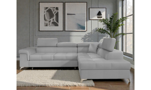 Luxusní rohová sedačka Escada, světle šedá